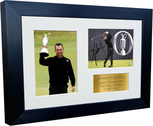Kitbags & Lockers 12x8 A4 Xander Schauffele 2024 Golf Open Tournament PGA Autograph Signed Signature Photo Photograph Picture Frame Poster Gift Triple G