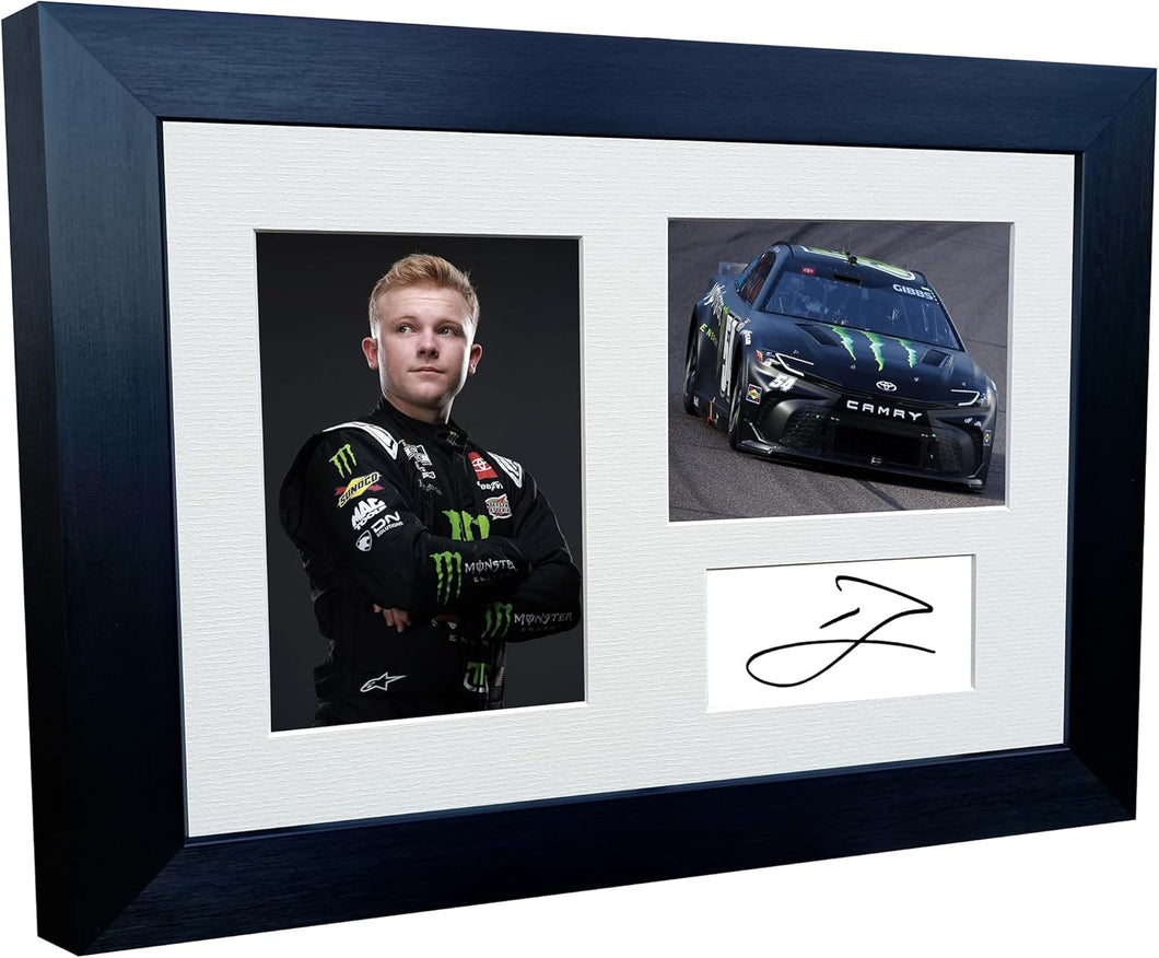 Kitbags & Lockers 12x8 A4 Tyler Ty Gibbs 2024 NASCAR Cup Series No. 54 Toyota Camry XSE for Joe Gibbs Racing Signed Autographed Signature Photo Photograph Picture Frame Poster Celebration Gift Triple