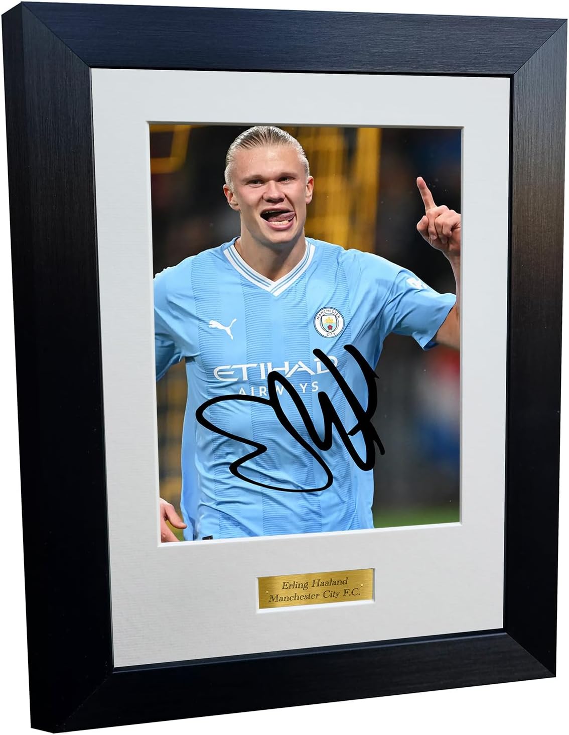 12x8 A4 Erling Haaland Manchester City F.C. Autographed Signed Photo Photograph Picture Frame Football Soccer Poster Gift 8x6