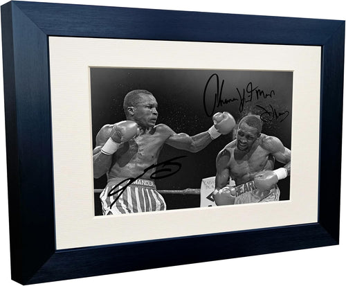 THE WAR Sugar Ray Leonard vs Thomas Hitman Hearns II Boxing Autographed Signed Signature Photo Photograph Picture Frame Poster The Four Kings Hagler Hearns Leonard Duran 2