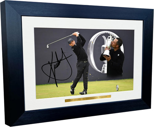 Kitbags & Lockers 12x8 A4 Xander Schauffele The Open Championship Winner 2024 Golf PGA Autograph Signed Signature Photo Photograph Picture Frame Poster Gift