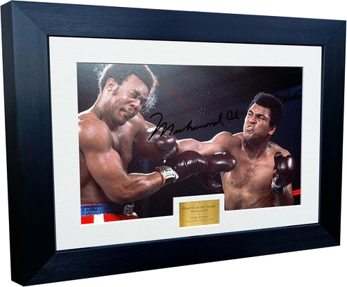 Kitbags & Lockers 12x8 A4 'RUMBLE IN THE JUNGLE' Muhammad Ali vs George Foreman Autographed Signed Photo Photograph Picture Frame Boxing Poster Gift COL