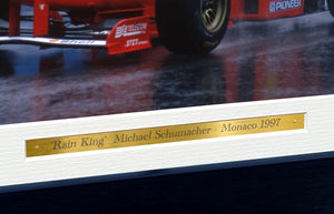 Kitbags & Lockers 12x8 A4 Michael Schumacher RAIN KING Monaco 1997 Grand Prix Ferrari F310B Car Autographed Signed Signature Photo Photograph Picture Frame Racing Formula 1 F1 Poster Gift 1
