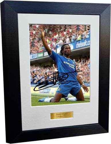 12x8 A4 Didier Drogba Chelsea Autographed Autograph Signed Signature Photograph Photo Picture Frame Football Soccer Poster Gift 8x6