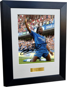 12x8 A4 Didier Drogba Chelsea Autographed Autograph Signed Signature Photograph Photo Picture Frame Football Soccer Poster Gift 8x6