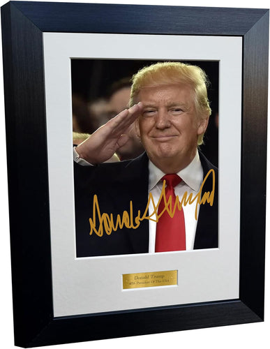Kitbags & Lockers 8x6 A4 Donald Trump 47th President Of The United States Of America Republican Rally Fight Signed Autographed Autograph Photo Photograph Picture Frame Gift Portrait