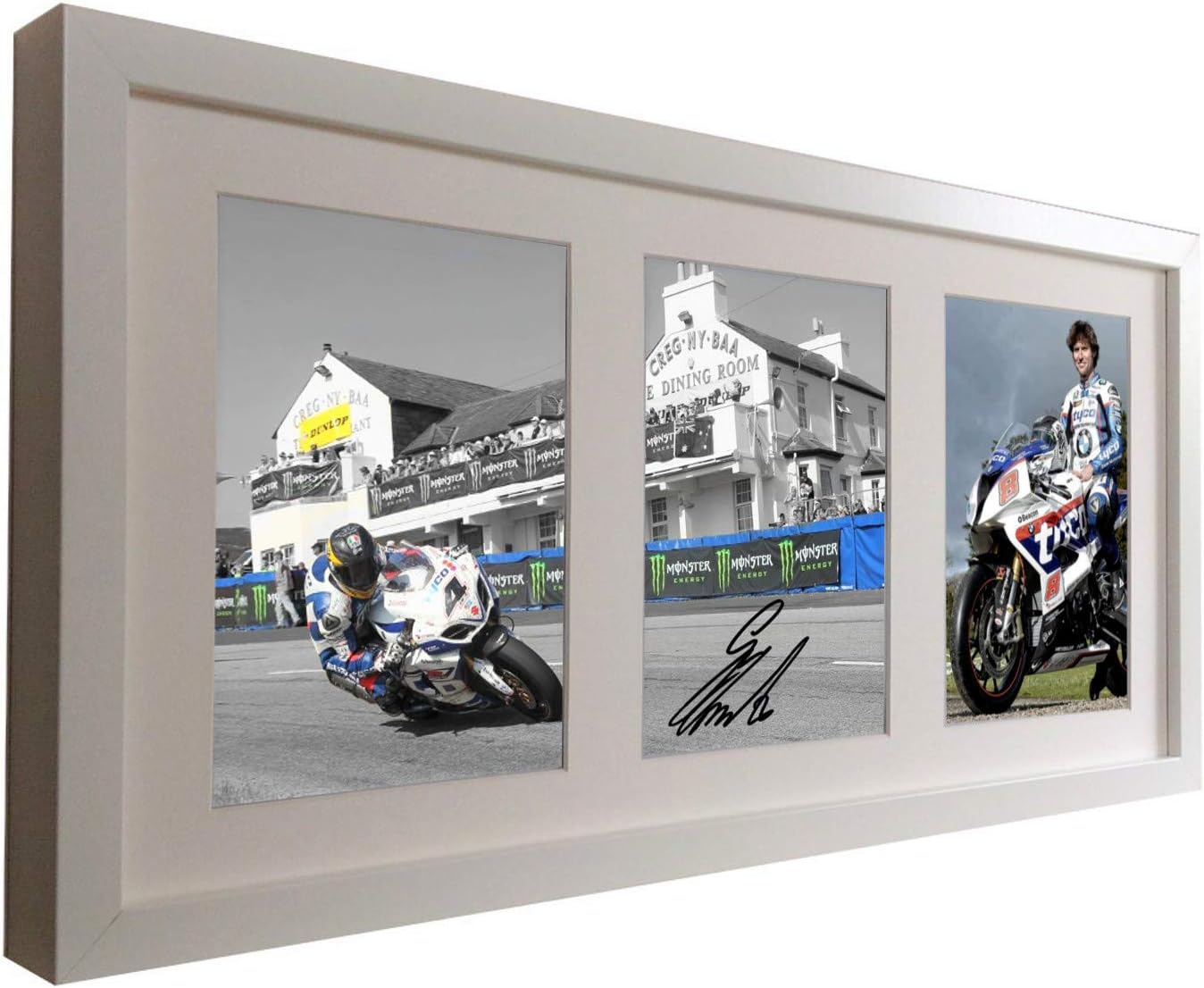Kitbags & Lockers Signed White Guy Martin Triple Isle Of Man TT 2014 Race Autographed Photo Picture Frame Photograph