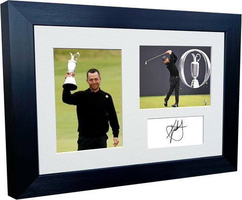 Kitbags & Lockers 12x8 A4 Xander Schauffele 2024 Golf Open Tournament PGA Autograph Signed Signature Photo Photograph Picture Frame Poster Gift Triple
