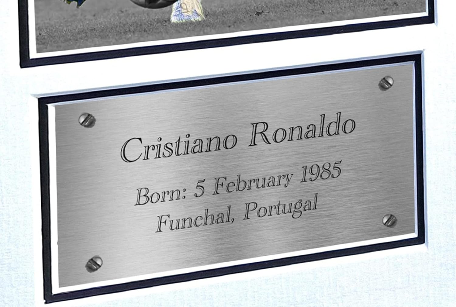 Cristiano Ronaldo GOAT Black or White Mount Real Madrid Manchester United Juventus Portugal Signed Autographed Photo Photograph Picture Frame Football Soccer Poster Gift (Off White Mount)