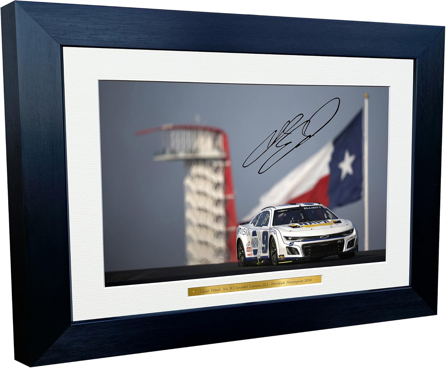Kitbags & Lockers 12x8 A4 Chase Elliott 2024 NASCAR Cup Series No. 9 Chevrolet Camaro ZL1 Hendrick Motorsports Signed Autographed Signature Photo Photograph Picture Frame Poster Celebration Gift 3