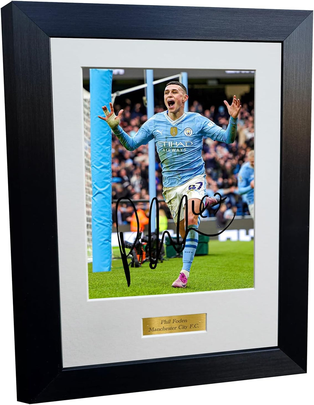 12x8 A4 Phil Foden Manchester City F.C. Autographed Signed Photo Photograph Picture Frame Football Soccer Poster Gift 8x6