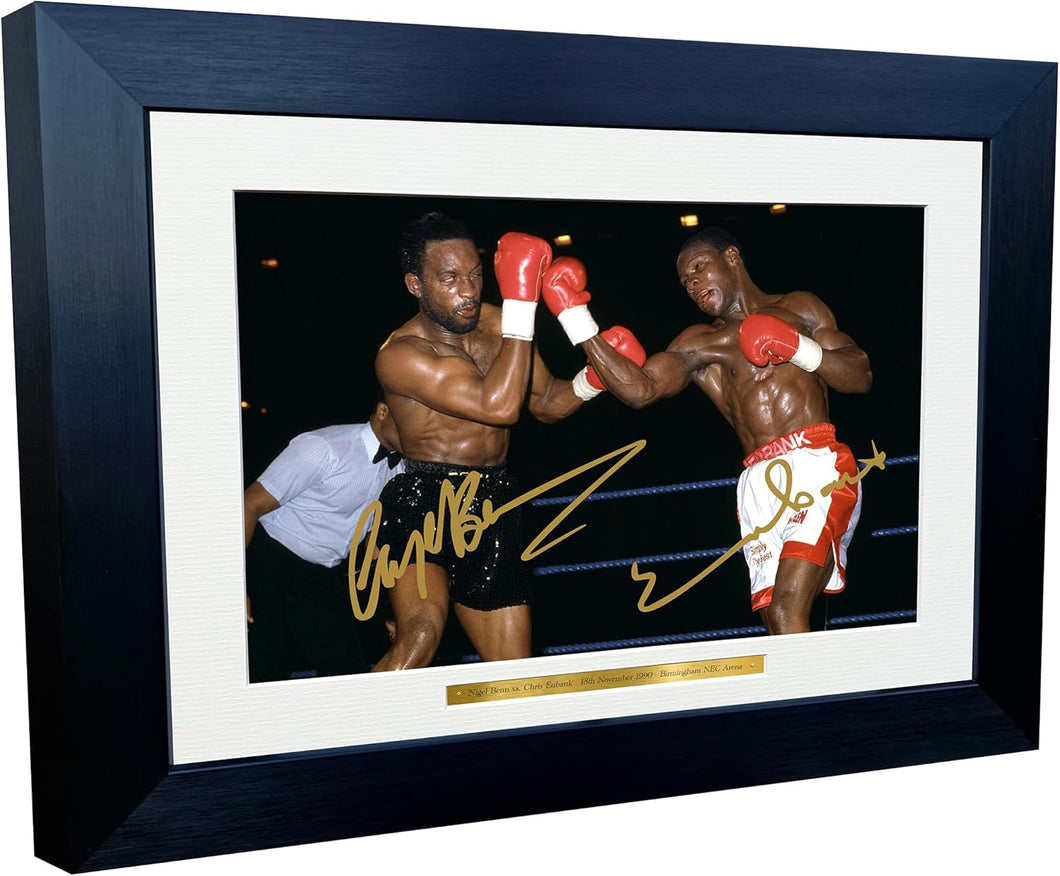Kitbags & Lockers 12x8 A4 Signed Nigel Benn Vs Chris Eubank Snr First Fight Birmingham 1990 Boxing Autographed Photo Photograph Picture Frame Signature Poster Gift