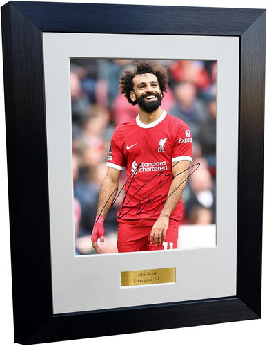 Mohamed Mo Salah Liverpool F.C. Autographed Signed 12x8 A4 Photo Photograph Picture Frame Football Soccer Poster Gift 8x6