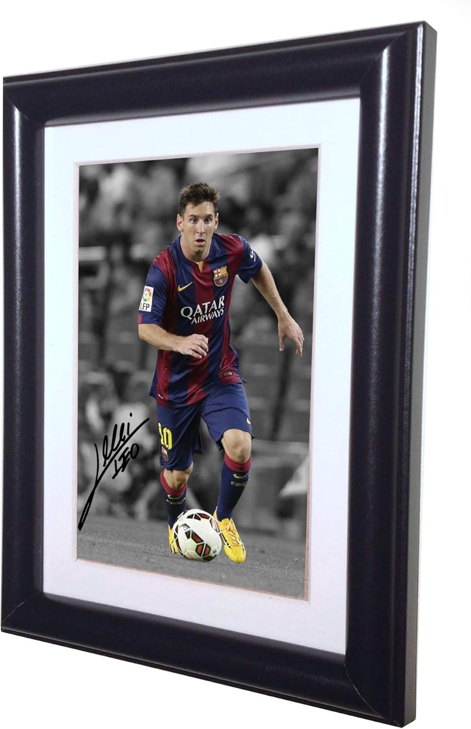 Signed Lionel Messi Barcelona Photo Photograph Picture Frame Autograph sml