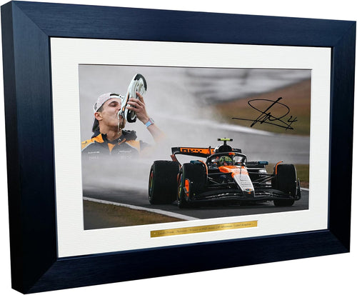Kitbags & Lockers 12x8 A4 Lando Norris British Grand Prix Winner 2025 Silverstone McLaren MCL39 Car Autographed Signed Signature Photo Photograph Picture Frame Racing Formula 1 F1 Poster Gift 7