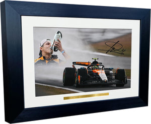 Kitbags & Lockers 12x8 A4 Lando Norris British Grand Prix Winner 2025 Silverstone McLaren MCL39 Car Autographed Signed Signature Photo Photograph Picture Frame Racing Formula 1 F1 Poster Gift 7