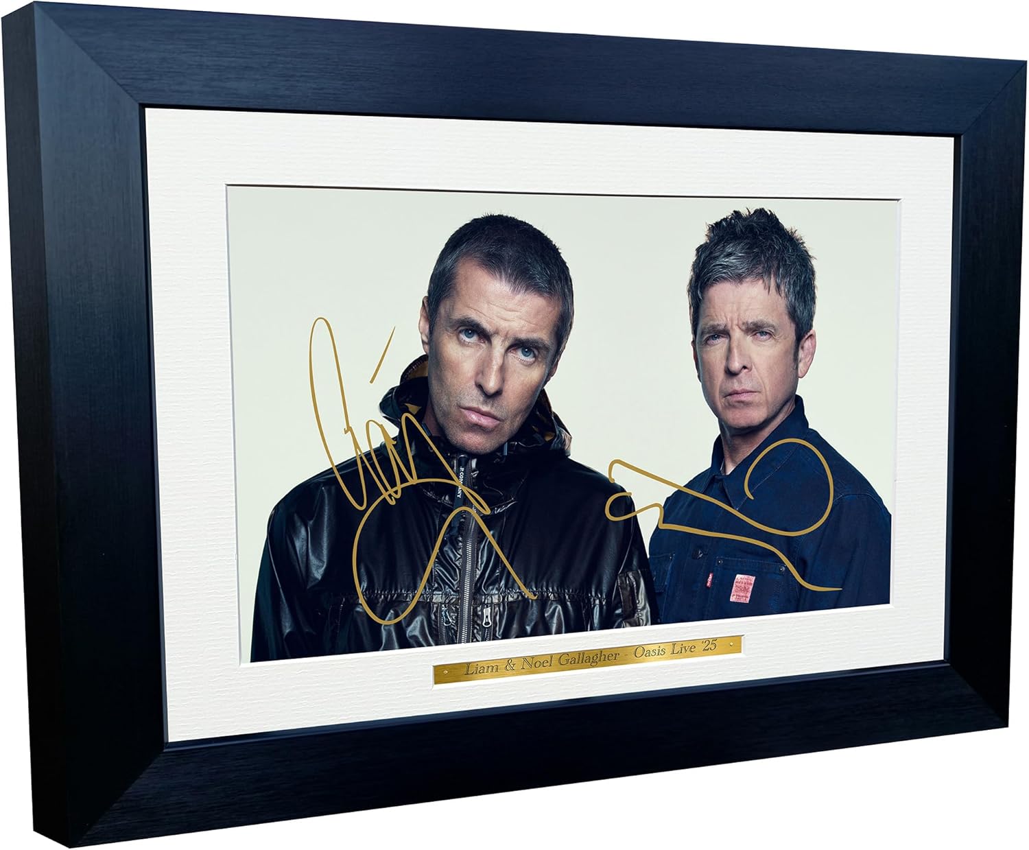 Kitbags & Lockers 12x8 A4 Liam Gallagher Noel Gallagher Oasis Live 25 2025 Music Popstar Indie Band Autographed Signed Photo Photograph Picture Frame Poster Gift 1