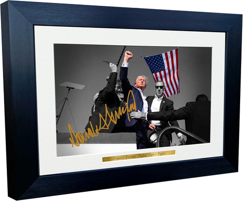 Kitbags & Lockers 12x8 A4 Donald Trump President Republican Rally Fight Signed Autographed Autograph Photo Photograph Picture Frame Gift