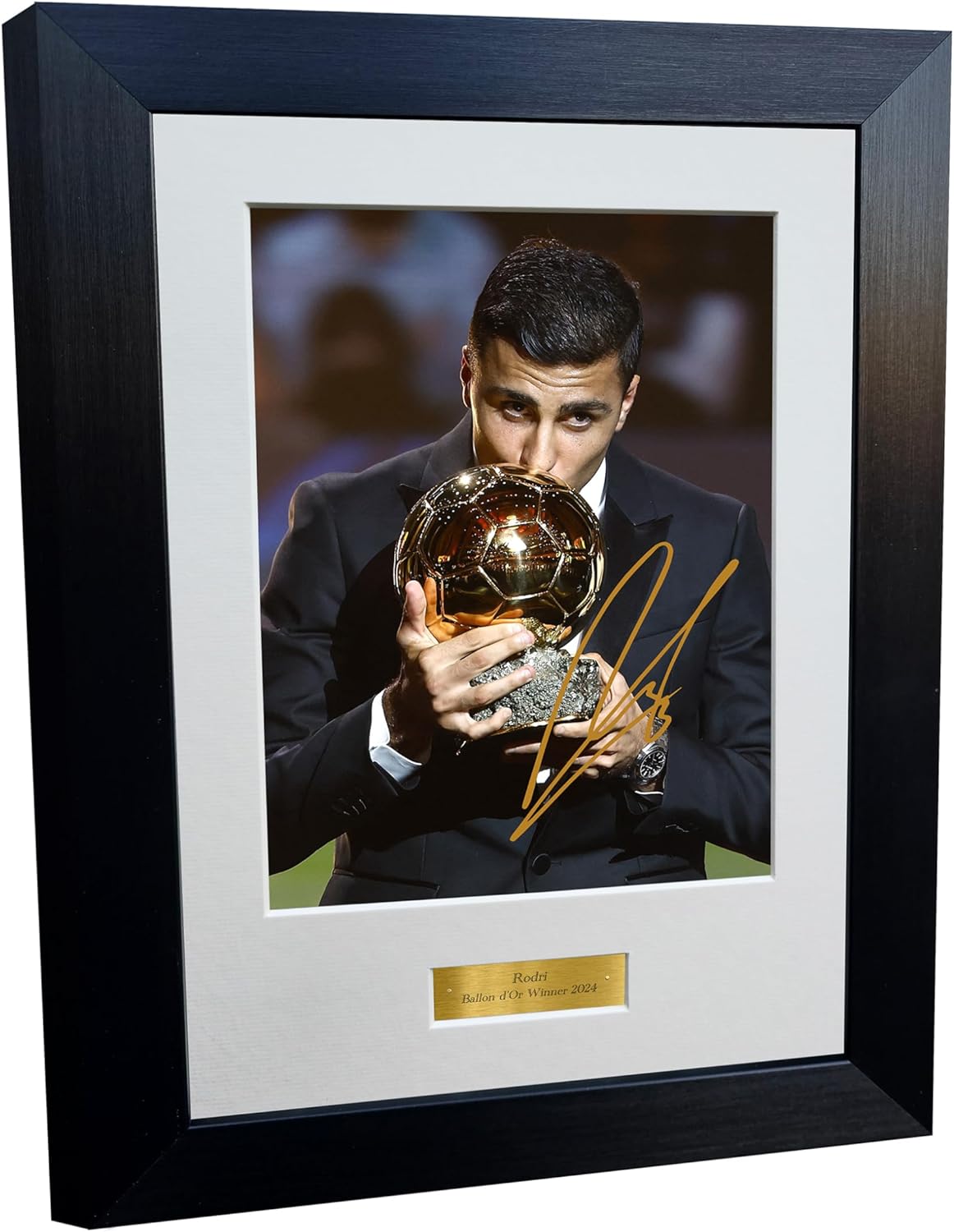 12x8 A4 Signed Rodri Tribute Ballon d'Or Winner 2024 Manchester City Spain Autographed Photo Photograph Picture Frame Football Soccer Poster Gift Portrait