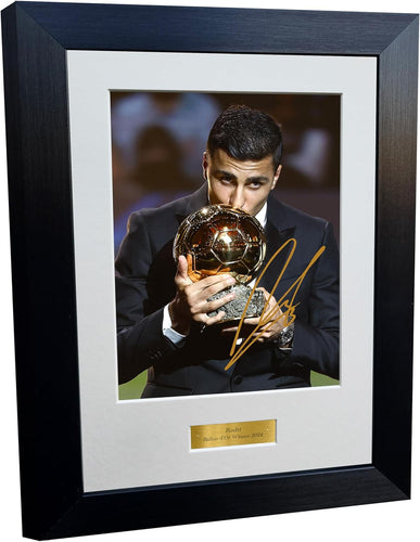 12x8 A4 Signed Rodri Tribute Ballon d'Or Winner 2024 Manchester City Spain Autographed Photo Photograph Picture Frame Football Soccer Poster Gift Portrait