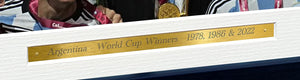 World Cup Winners 2022 Argentina Team Barcelona Leo Lionel Messi Autographed Signed 12x8 A4 Photo Photograph Picture Frame Football Soccer Poster Gift