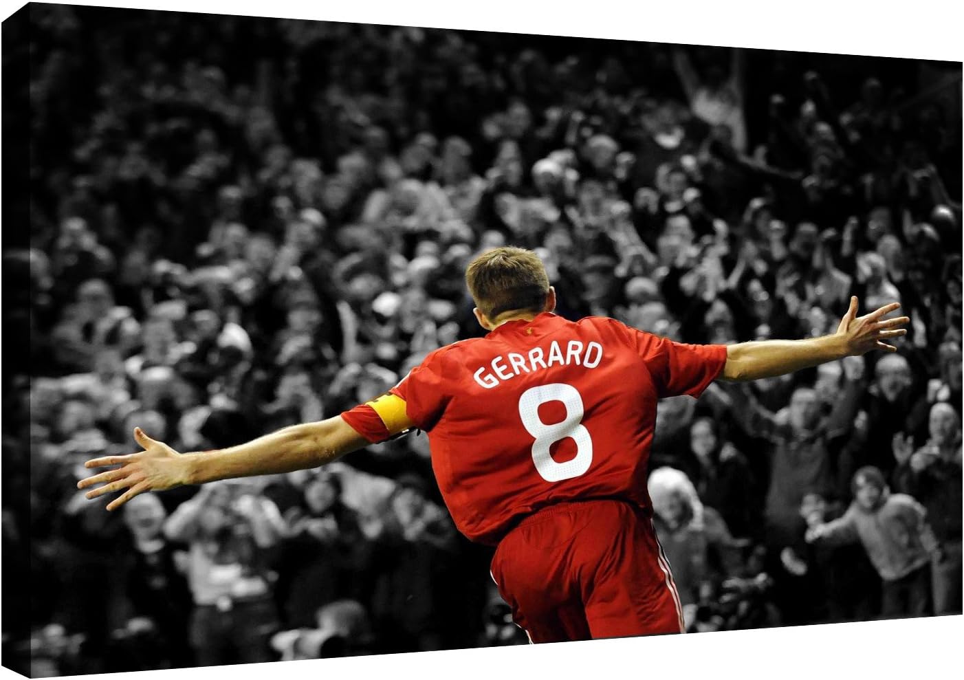 Canvas (9 Sizes in listing) Steven Gerrard Liverpool FC "Kop Celebration" Wall Art Print- Photo/Photograph/Picture/Gift (20 x 15cm/8 x 6inch)