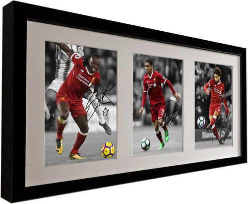 Kitbags & Lockers Signed Black 2018 Liverpool - Sadio Mane - Roberto Firmino - Mo Mohamed Salah - Autographed Photo Photograph Picture Frame Gift