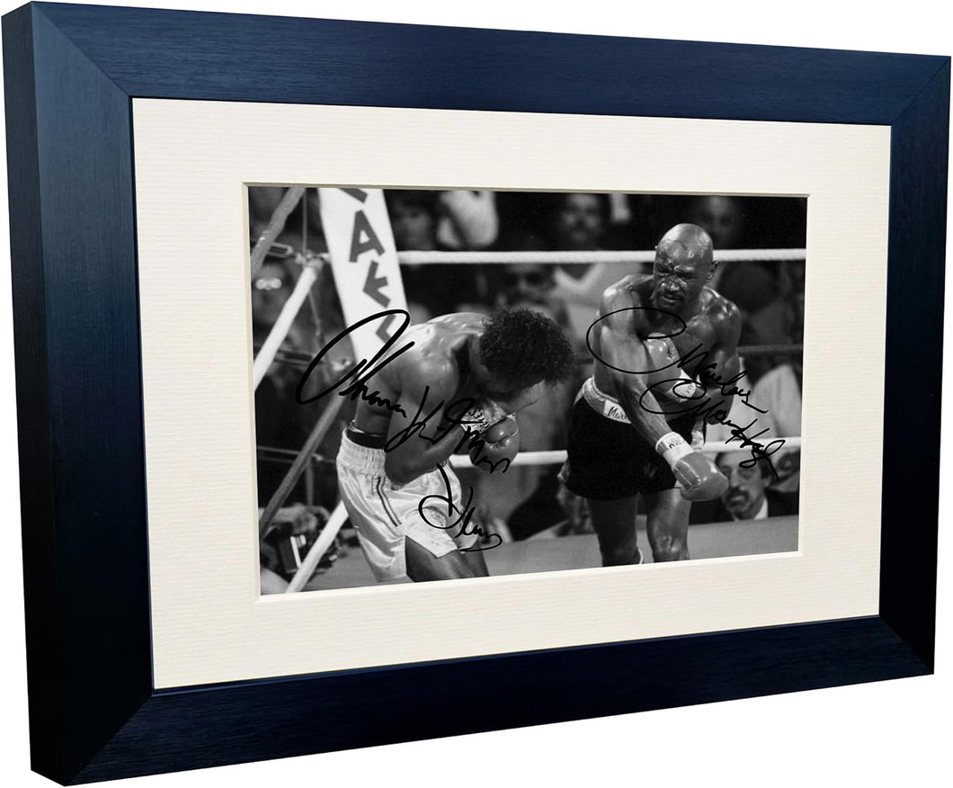 Kitbags & Lockers THE WAR Marvelous Marvin Hagler vs Thomas Hitman Hearns 1985 Boxing Autographed Signed 12x8 A4 Photo Photograph Picture Frame Poster Gift 2