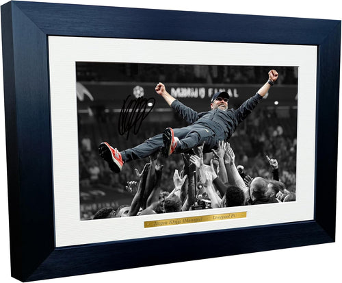 Kitbags & Lockers 2019 CHAMPIONS LEAGUE WIN 12x8 A4 Signed Liverpool FC Jurgen Klopp Autographed Signature Photo Photograph Picture Frame Soccer Gift