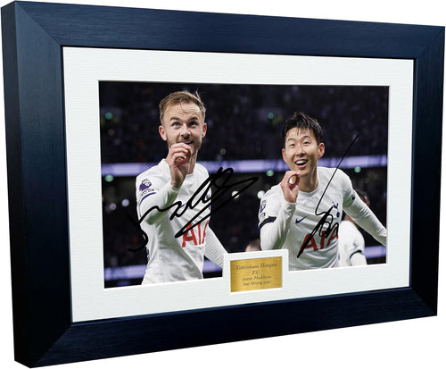 12x8 A4 Signed James Maddison Son Heung-min Tottenham Hotspur F.C. Spurs Autographed Autograph Signed Photograph Photo Picture Frame Football Soccer Poster Gift