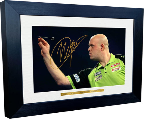 Kitbags & Lockers 12x8 A4 Signed Michael Van Gerwen Mighty Mike MVG Darts PDC WDF Autographed Autograph Signed Photograph Photo Picture Frame Poster Gift Throwing