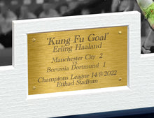 Load image into Gallery viewer, 12x8 A4 Erling Haaland Manchester City KUNG FU GOAL Autographed Signed Photo Photograph Picture Frame Football Soccer Poster Gift