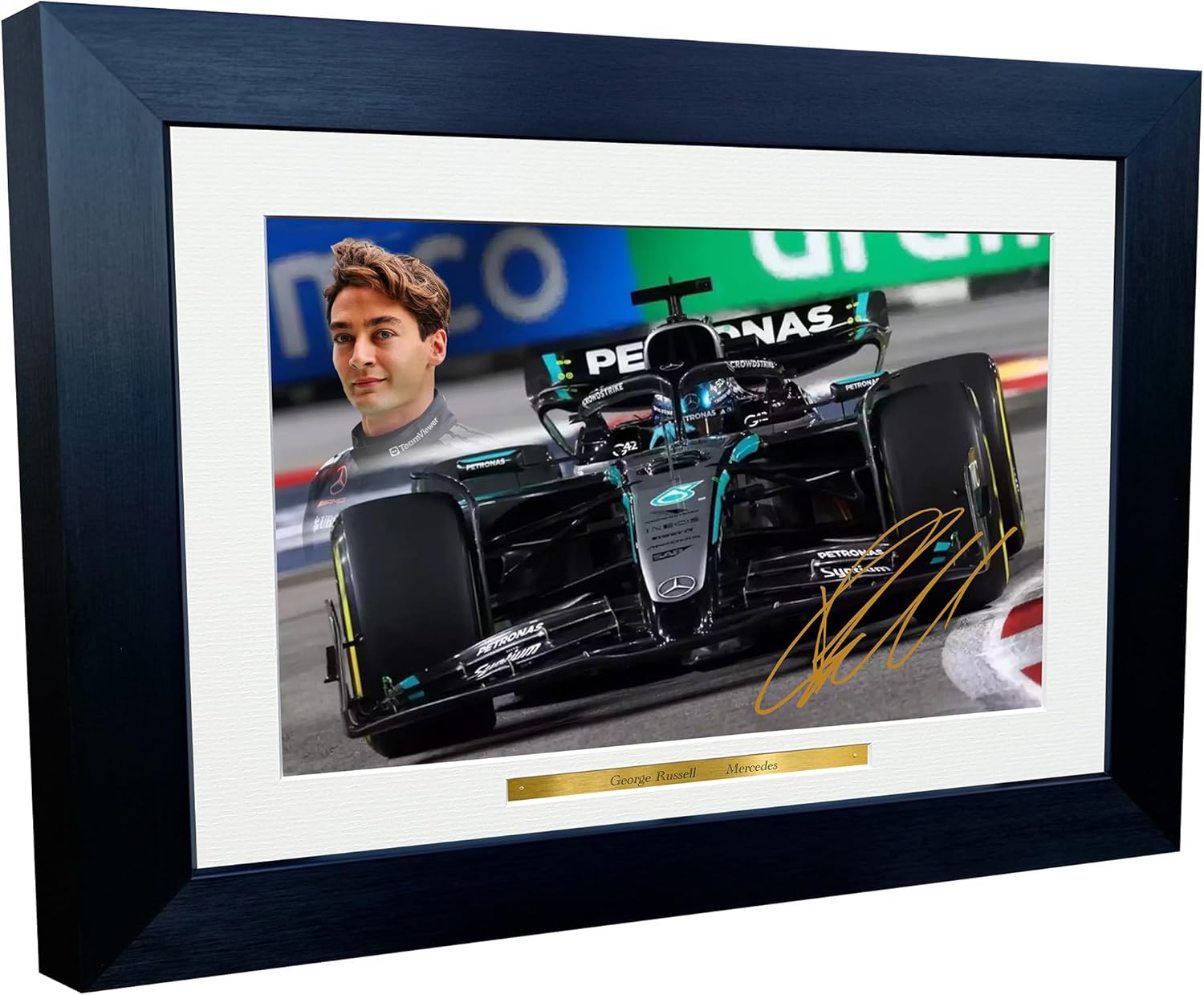 Kitbags & Lockers 12x8 A4 George Russell Grand Prix Mercedes AMG Petronas Car Autographed Signed Signature Photo Photograph Picture Frame Racing Formula 1 F1 Poster Gift 4