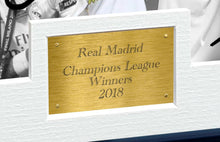 Load image into Gallery viewer, Kitbags &amp; Lockers Real Madrid 2018 CHAMPIONS LEAGUE CELEBRATION 12x8 A4 Signed Cristiano Ronaldo Gareth Bale Sergio Ramos Zinedine Zidane - Autographed Photo Photograph Picture Frame Soccer Gift