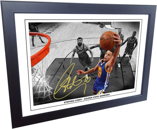 A4 Signed Stephen Curry Golden State Warriors Autographed Basketball Photo Photograph Picture Frame Gift 12