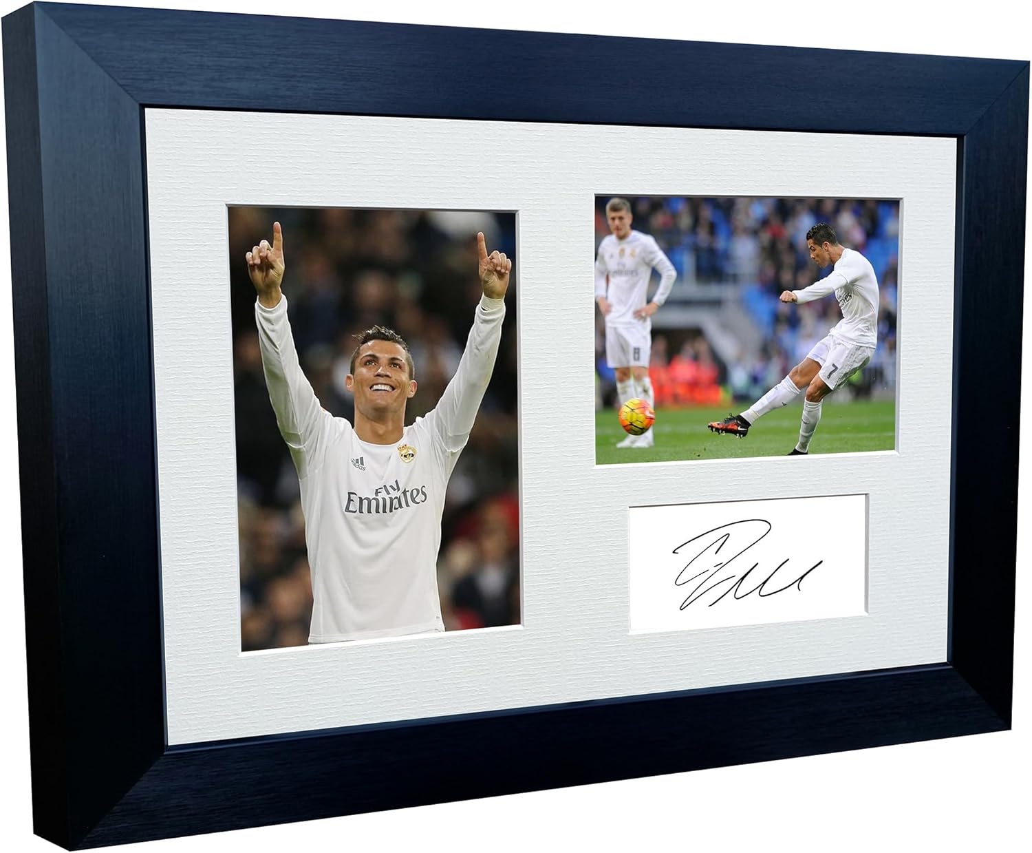 12x8 A4 Cristiano Ronaldo Real Madrid Autographed Autograph Signed Signature Photograph Photo Picture Frame Football Soccer Poster Gift