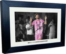 Load image into Gallery viewer, 12x8 A4 Signed Lionel Messi Inter Miami Celebration Autographed Signature Photo Photograph Picture Frame Football Soccer Poster Gift