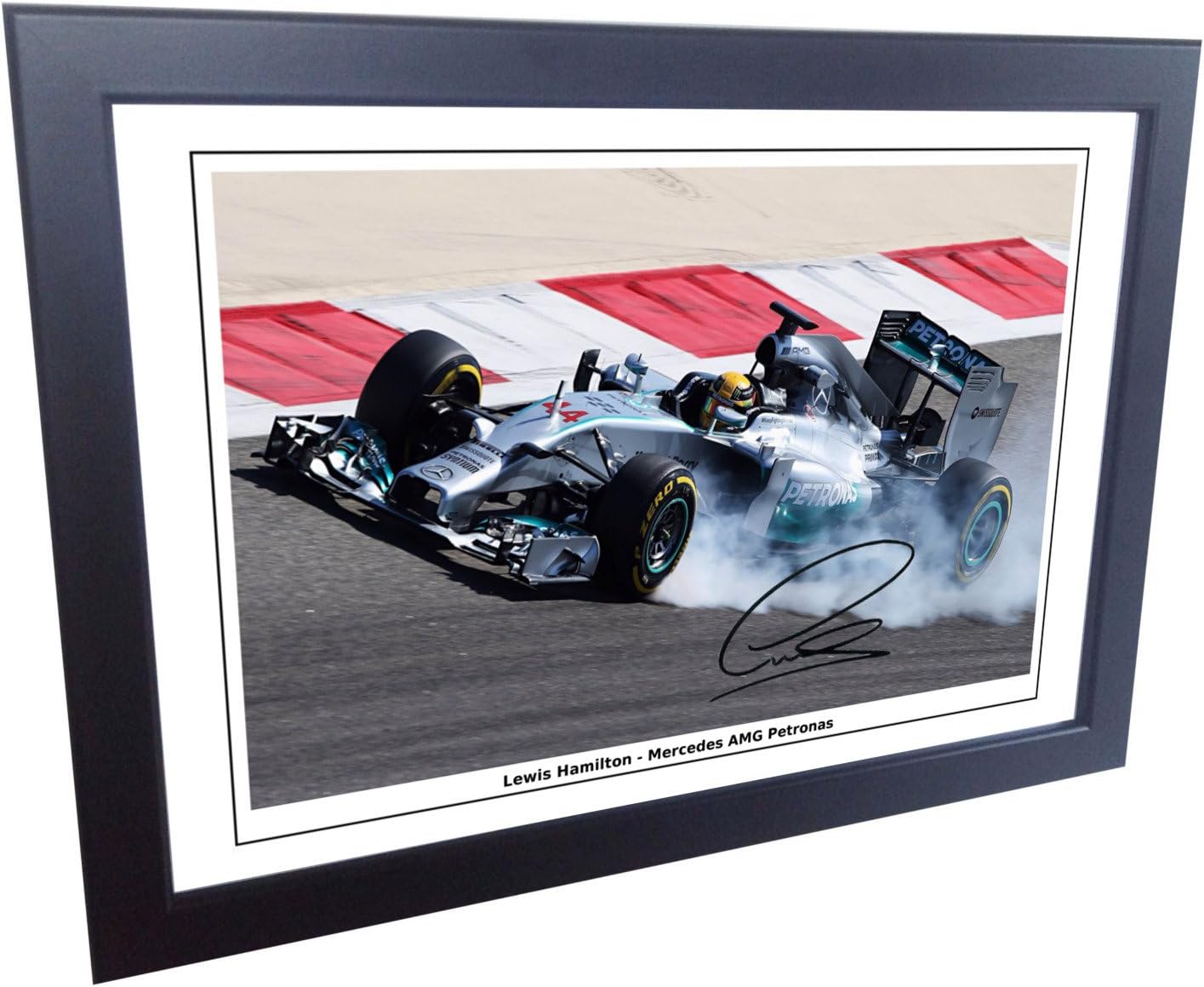 Kitbags & Lockers 7x5 Signed Lewis Hamilton Mercedes-AMG Petronas Autographed Photo Photograph Picture Frame Motor Sport Formula 1 F1 Gift gift