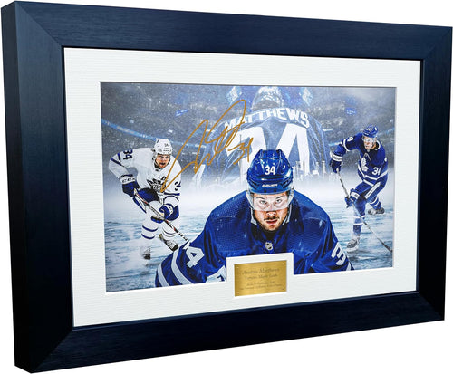 Kitbags & Lockers 12x8 A4 Auston Matthews Toronto Celebration Maple Leafs NHL Autographed Signed Photo Photograph Picture Frame Ice Hockey Poster Gift