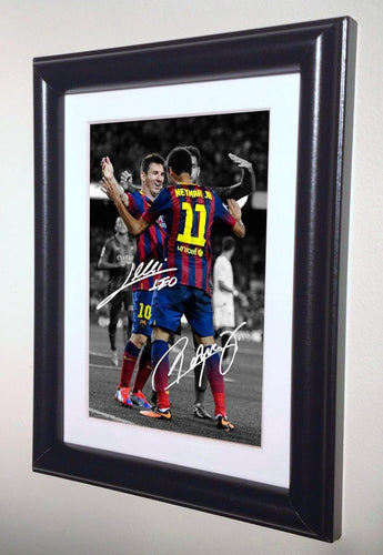Kitbags & Lockers Signed Lionel Messi Neymar JN Barcelona Photo Photograph Picture Frame Autograph sml