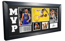 Load image into Gallery viewer, MVP Black or White Steph Stephen Curry Golden State Warriors Signed Autographed Photo Photograph Picture Frame Basketball Poster Gift (Off White Mount)