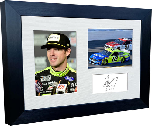 Kitbags & Lockers 12x8 A4 Ryan Blaney NASCAR No. 12 Ford Mustang Team Penske Signed Autographed Photo Photograph Picture Frame Poster Gift