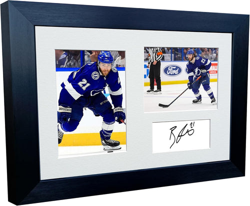 Kitbags & Lockers 12x8 A4 Brayden Point Tampa Bay NHL Autographed Signed Photo Photograph Picture Frame Ice Hockey Poster Gift Triple