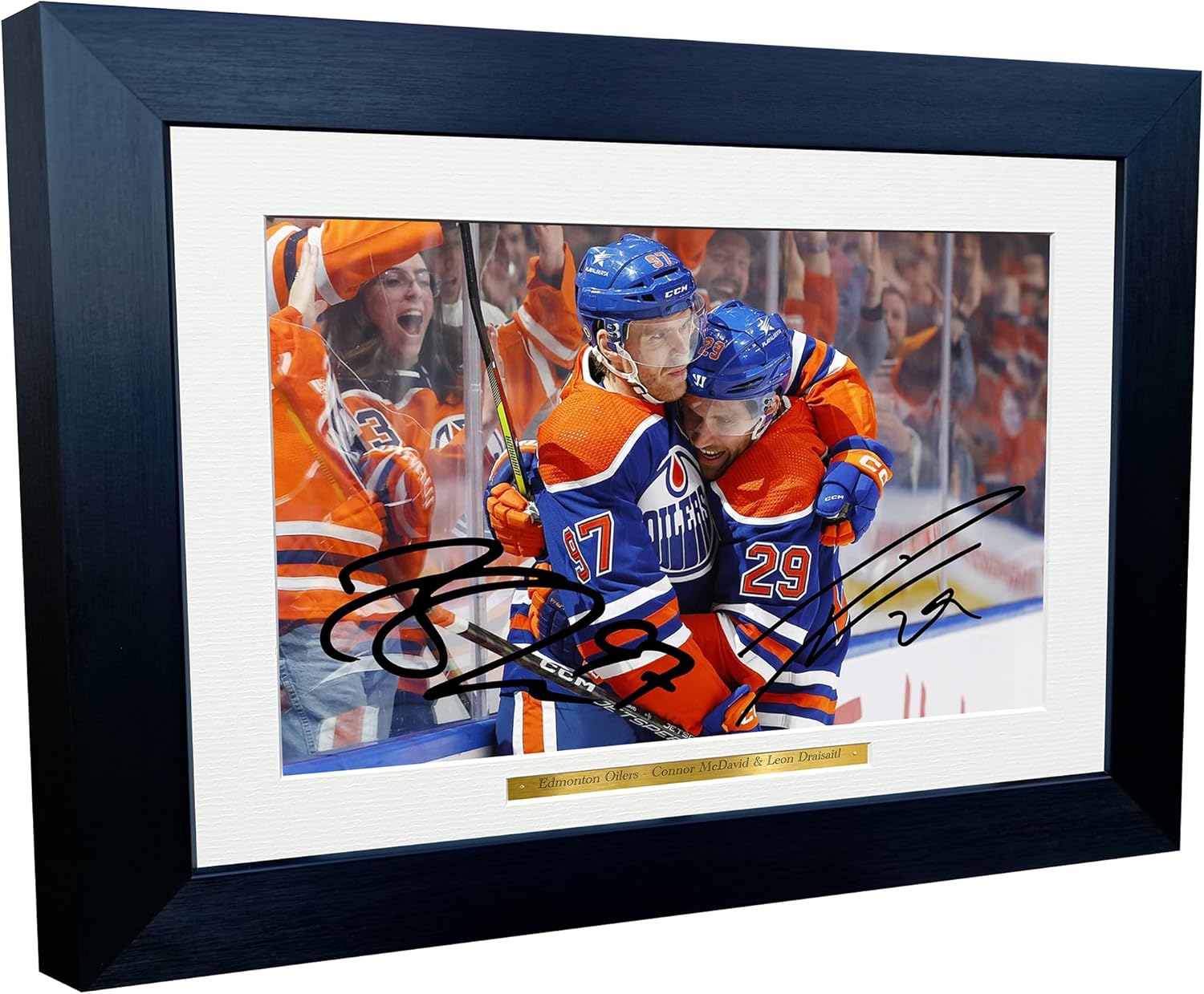 Kitbags & Lockers 12x8 A4 Connor McDavid Leon Draisaitl Edmonton Oilers NHL Autographed Signed Photo Photograph Picture Frame Ice Hockey Poster Gift 7