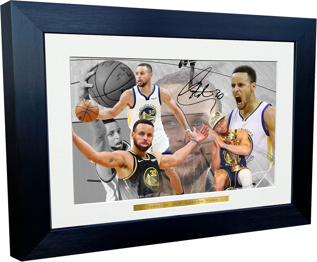 12x8 A4 Stephen Steph Curry Golden State Warriors Celebration Tribute Autographed Signed Photo Photograph Picture Frame Basketball Poster Gift