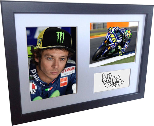 Signed Valentino Rossi Autographed Photograph Photo Picture Frame Memorabilia A4