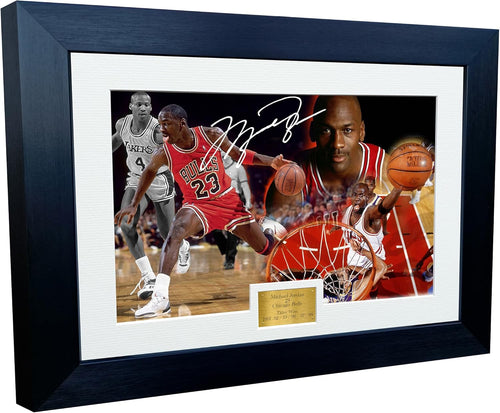 Kitbags & Lockers Michael Jordan 12x8 A4 Signed JORDAN CELEBRATION Chicago Bulls- Autographed Photo Photograph Basketball Picture Frame