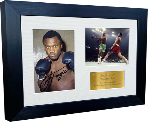 Kitbags & Lockers 12x8 A4 Signed Joe Frazier Smokin Joe Boxing Autographed Photo Photograph Picture Frame Signature Poster Gift Triple Gold