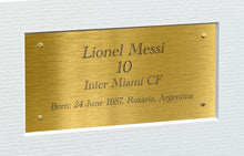 Load image into Gallery viewer, 12x8 A4 Lionel Messi Inter Miami Autographed Signed Photo Photograph Picture Frame Football Soccer Poster Gift Gold