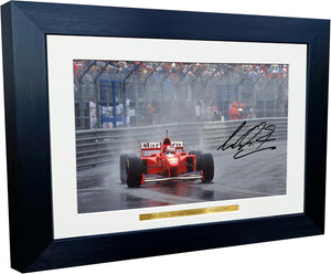 Kitbags & Lockers 12x8 A4 Michael Schumacher RAIN KING Monaco 1997 Grand Prix Ferrari F310B Car Autographed Signed Signature Photo Photograph Picture Frame Racing Formula 1 F1 Poster Gift 2